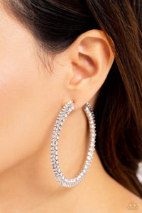 Scintillating Sass - White Earring