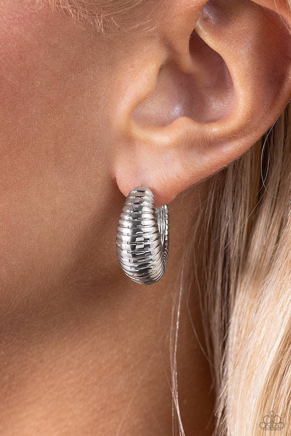 Textured Tenure - Silver Earring