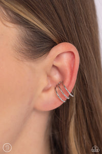 Textured Triumph - Silver Earring