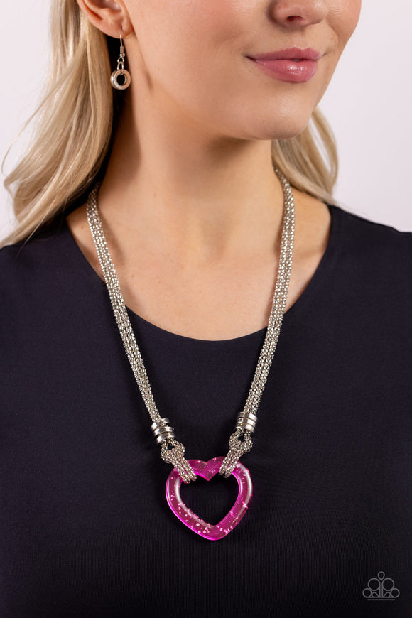 Lead with Your Heart - Pink Necklace