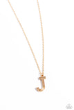 Leave Your Initials - Gold - J Necklace