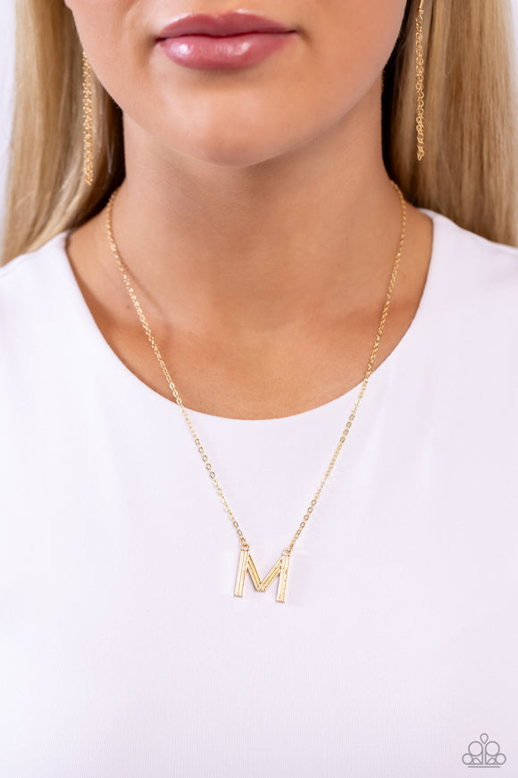 Leave Your Initials - Gold - M Necklace