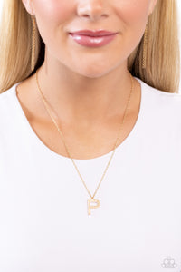 Leave Your Initials - Gold - P Necklace