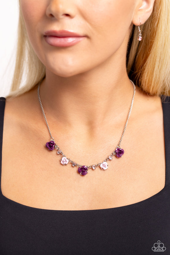 Strike a ROSE - Purple Necklace