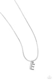 Seize the Initial - Silver - E Necklace