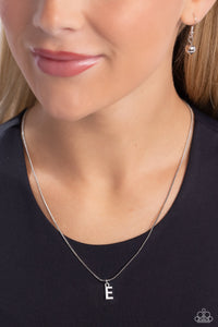 Seize the Initial - Silver - E Necklace