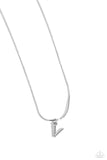 Seize the Initial - Silver - V Necklace