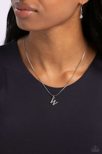 Seize the Initial - Silver - W Necklace