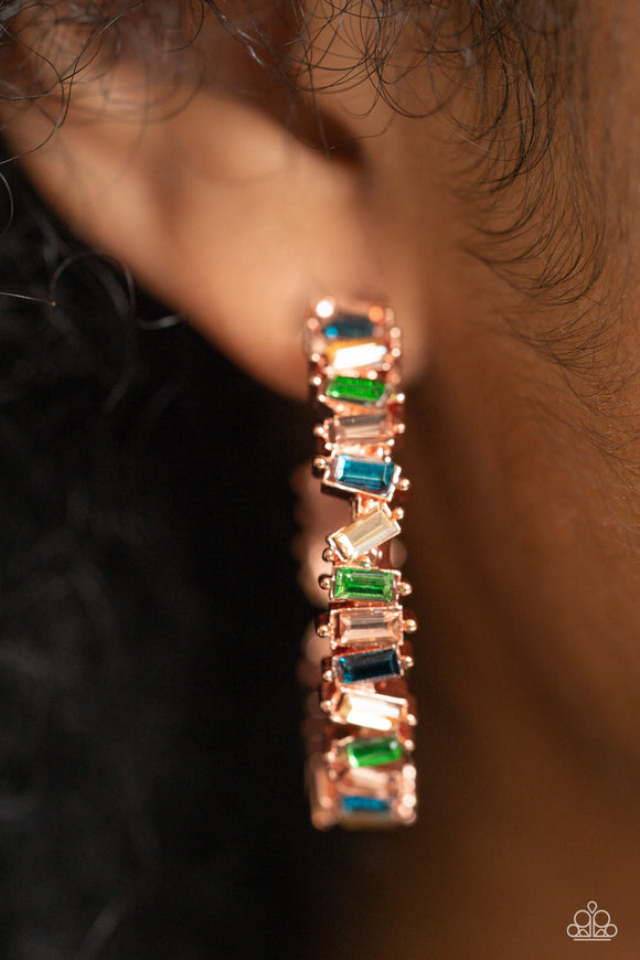 Effortless Emeralds - Copper Earring