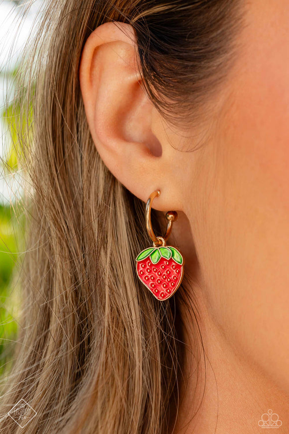Fashionable Fruit - Gold Earring