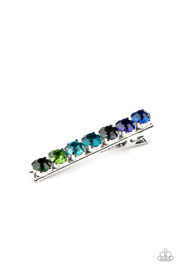 Bedazzling Beauty - Multi Blue Hair Clip