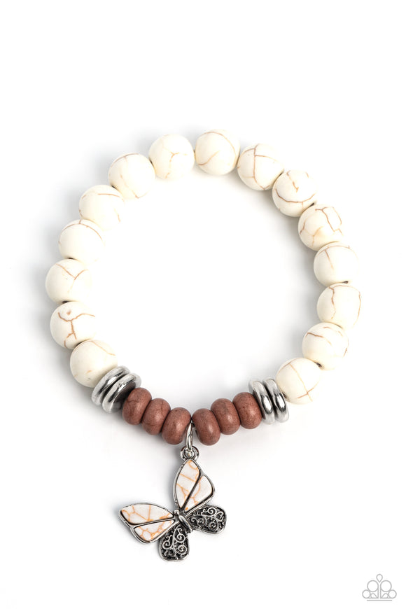 Bold Butterfly - White Bracelet