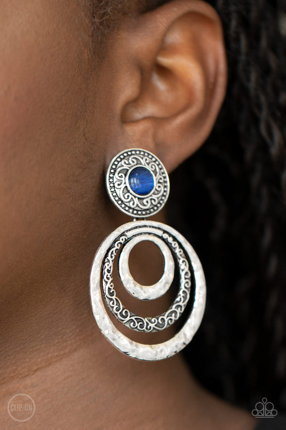 Bare Your Soul- Blue Clip-On Earring