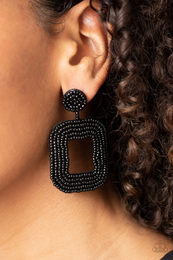 Beaded Bella - Black Earring