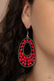 Beaded Shores - Red Earring