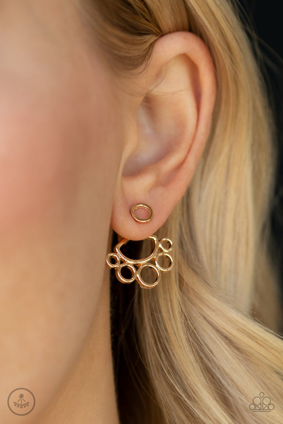 Completely Surrounded-Gold Post Earring