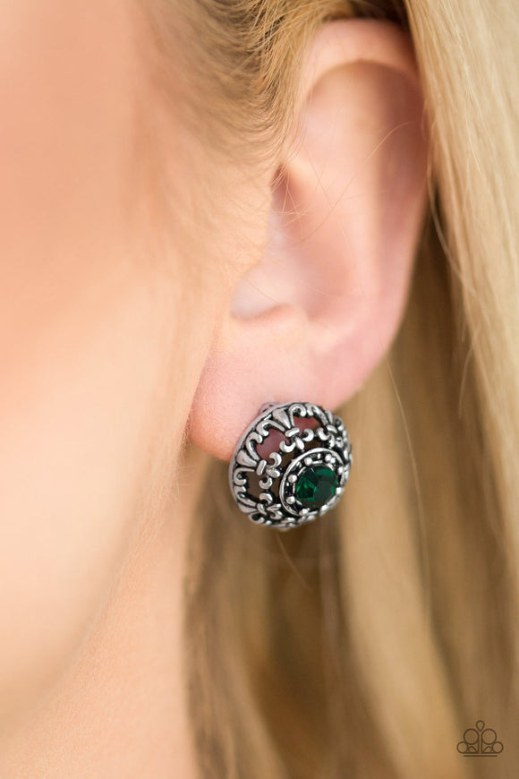 Courtly Courtliness - Green Earring