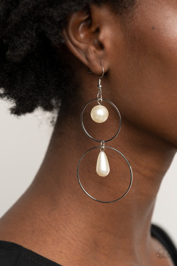 Cultured in Couture - White Earring