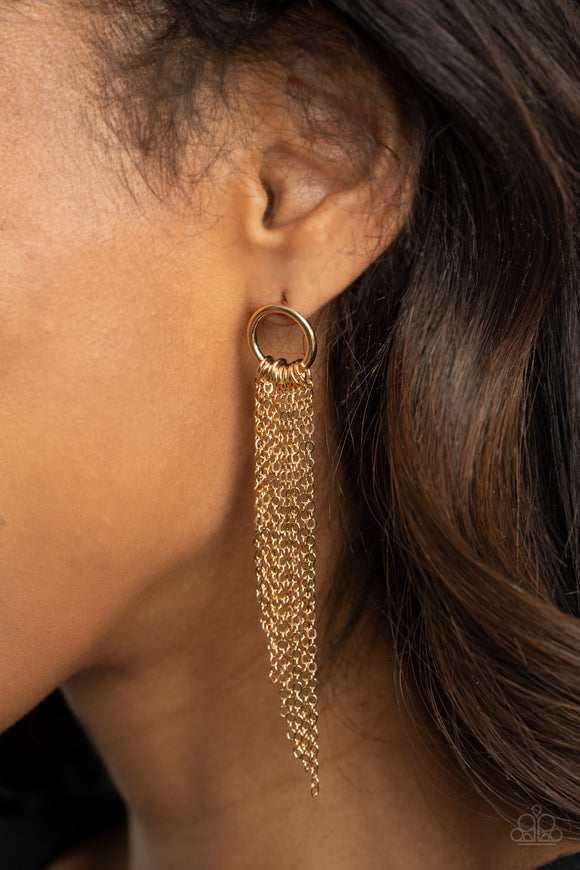 Divinely Dipping - Gold Earring