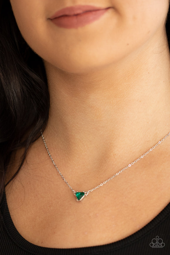 Downright Dainty - Green Necklace