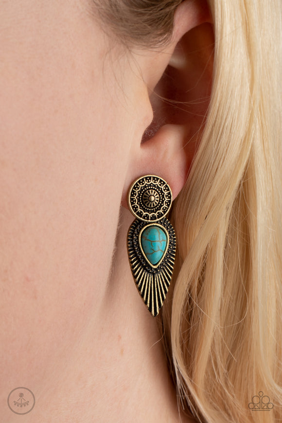 Fly Into the Sun - Brass Earring