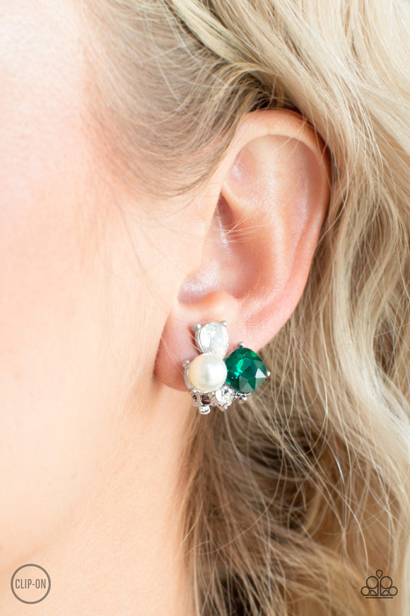 Highly High Class- Green Clip-On Earring