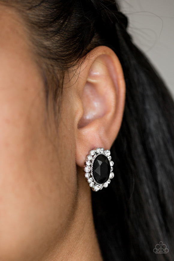 Hold Court - Black Post Earring