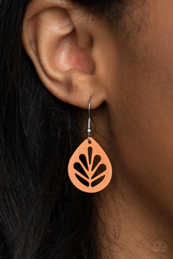 LEAF Yourself Wide Open - Orange Earring