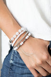 Layered Luster - White Bracelet