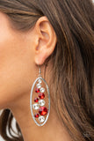 Rock Candy Bubbly - Red Earring