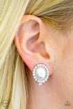 Romantically Regal- White Clip-On Earring