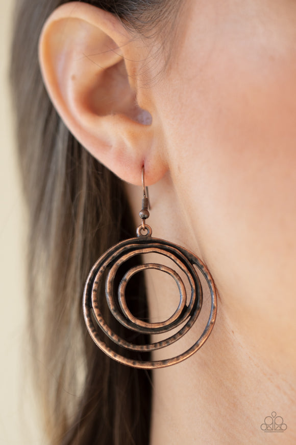 Spiraling Out of Control - Copper Earring