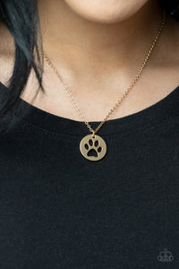 Think PAW-sitive - Gold Necklace