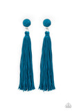 Tightrope Tassel- Blue Post Earring