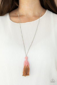 Totally Tasseled - Pink Necklace