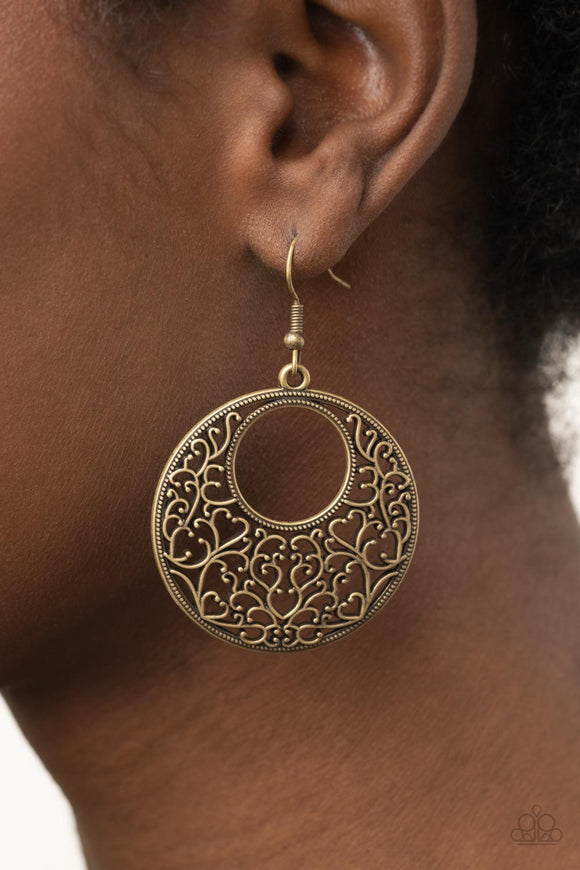 Vineyard Romance - Brass Earring