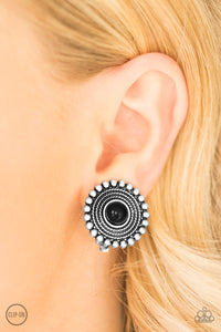 WHEELing and Able - Black Clip-On Earring