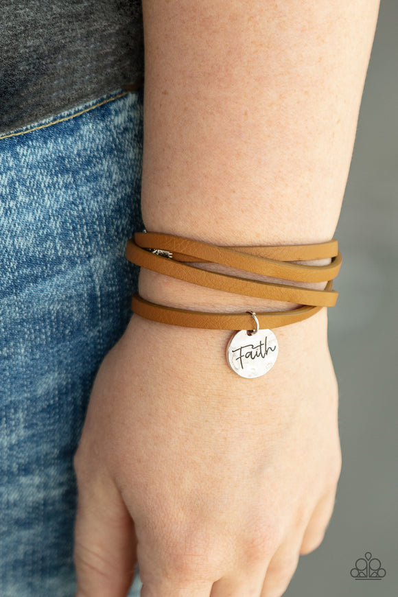 Wonderfully Worded - Brown Bracelet